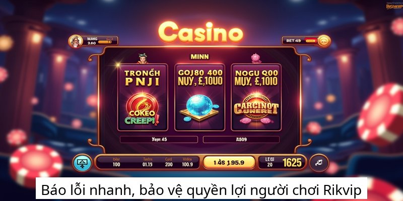 Báo lỗi nhanh, bảo vệ quyền lợi người chơi Rikvip