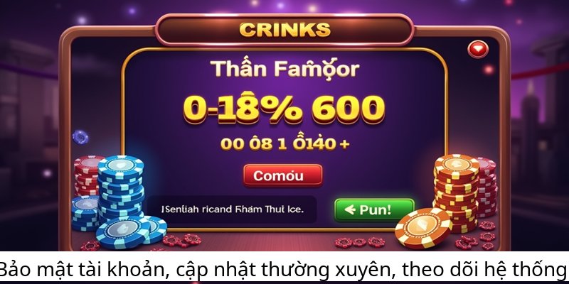 Bảo mật tài khoản, cập nhật thường xuyên, theo dõi hệ thống.