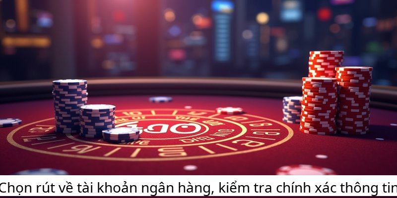 Chọn rút về tài khoản ngân hàng, kiểm tra chính xác thông tin