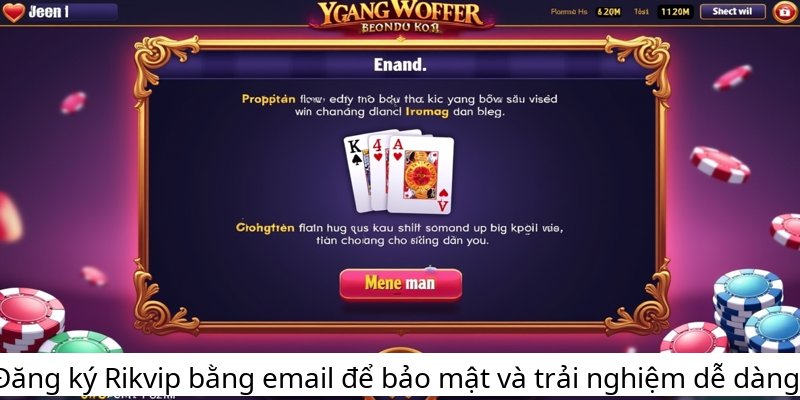 Đăng ký Rikvip bằng email để bảo mật và trải nghiệm dễ dàng!