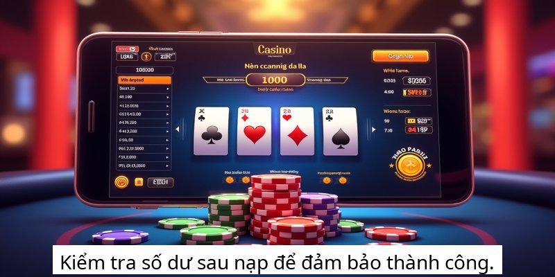 Kiểm tra số dư sau nạp để đảm bảo thành công.